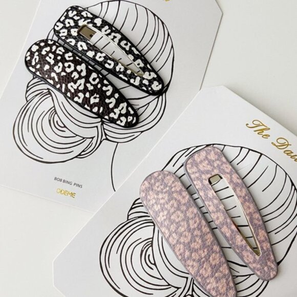 4/$25 Anthropologie Leopard Spotted Hair Clip Set - Picture 2 of 2